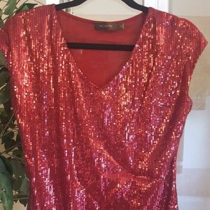 Red Sequined Top